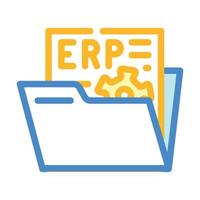 documento erp color icono vector ilustración