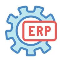 Ilustración de vector de icono de color de procesamiento de trabajo erp