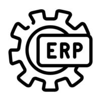 Ilustración de vector de icono de línea de procesamiento de trabajo erp