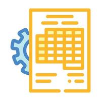 accounting working process erp color icon vector illustration