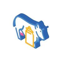 cow and milk isometric icon vector illustration