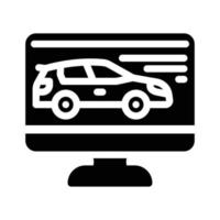 computer diagnostics of cars glyph icon vector illustration