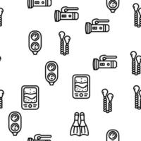 Diving Equipment And Accessories Vector Seamless Pattern