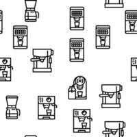 Coffee Machine Barista Equipment Vector Seamless Pattern