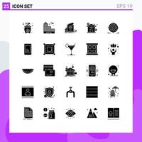 Universal Icon Symbols Group of 25 Modern Solid Glyphs of goal real house investment asset Editable Vector Design Elements