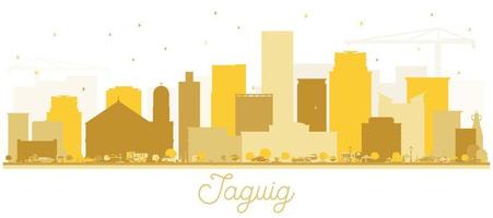 Taguig Philippines Skyline Golden Silhouette. vector