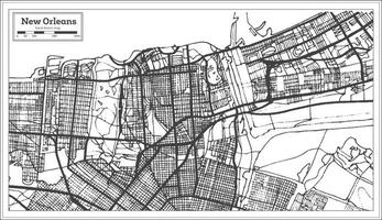 mapa de la ciudad de nueva orleans louisiana usa en estilo retro. esquema del mapa. vector