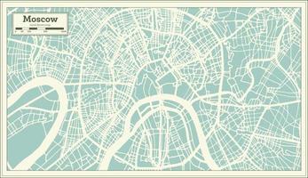 Moscow Russia City Map in Retro Style. Outline Map. vector