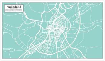 Valladolid Spain City Map in Retro Style. Outline Map. vector