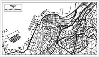 Vigo Spain City Map in Retro Style. Outline Map. vector