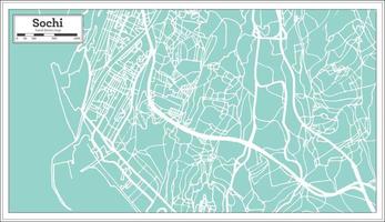 mapa de la ciudad de sochi rusia en estilo retro. esquema del mapa. vector