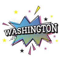 Washington USA. Comic Text in Pop Art Style. Vector Illustration