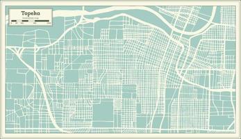 mapa de la ciudad de topeka kansas usa en estilo retro. esquema del mapa. vector