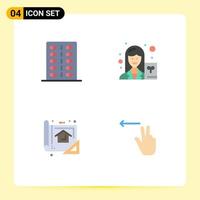 Set of 4 Modern UI Icons Symbols Signs for disease plan form scientist design Editable Vector Design Elements
