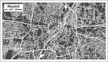 mapa de la ciudad de munich alemania en estilo retro. esquema del mapa. vector