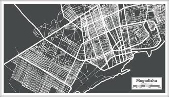 mapa de la ciudad de mogadishu somalia en estilo retro. esquema del mapa. vector