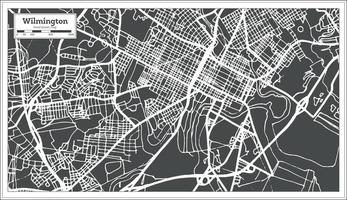 Wilmington USA City Map in Retro Style. Outline Map. vector