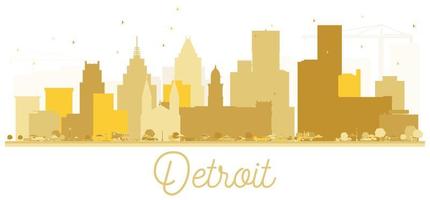 silueta dorada del horizonte de la ciudad de detroit, ee.uu. vector