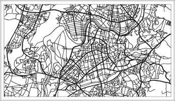 Vilnius Lithuania Map in Black and White Color. vector