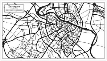 Zaragoza Spain City Map in Retro Style. Outline Map. vector