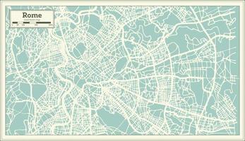Rome Italy City Map in Retro Style. Outline Map. vector