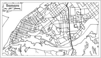 Samara Russia City Map in Retro Style. Outline Map. vector