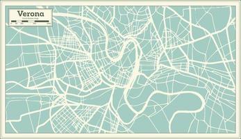 Verona Italy City Map in Retro Style. vector