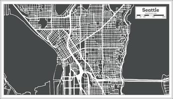 Seattle USA City Map in Retro Style. Outline Map. vector