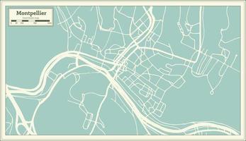 mapa de la ciudad de montpelier vermont usa en estilo retro. esquema del mapa. vector