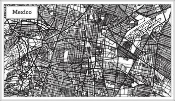 mapa de la ciudad de méxico en color blanco y negro. vector