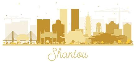 Shantou China Golden Skyline Silhouette. vector