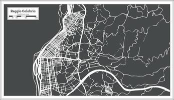 mapa de la ciudad de reggio calabria italia en estilo retro. esquema del mapa. vector