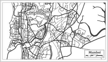 mapa de la ciudad de mumbai india en estilo retro. esquema del mapa. vector