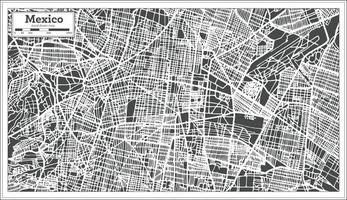 Mexico City Map in Retro Style. Outline Map. vector