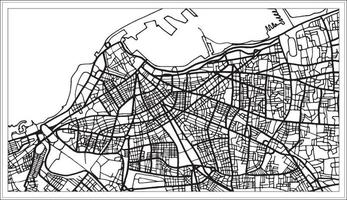 Tripoli Libya Map in Black and White Color. vector