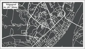 mapa de la ciudad de volgogrado rusia en estilo retro. esquema del mapa. vector