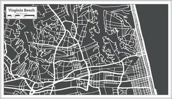 Virginia Beach USA City Map in Retro Style. Outline Map. vector