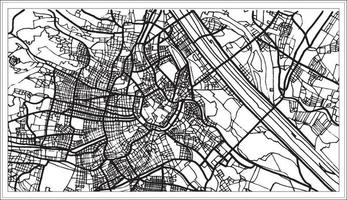 mapa de viena austria en color blanco y negro. vector