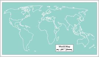 Retro World Map. vector