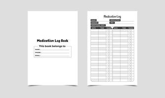 Medication Log Book KDP interior journal vector