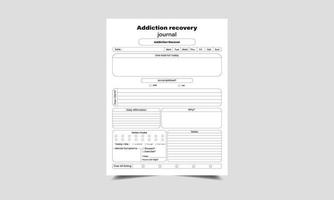 Addiction recovery journal Kdp Interior vector