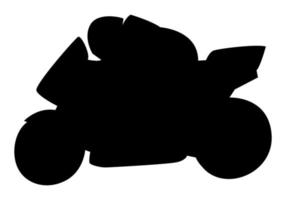 vista lateral del icono de la silueta del corredor de motocicletas. moto deportiva. automovilismo. ilustración vectorial en blanco y negro. vector