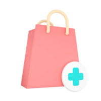 Shopping Bag. Online Shopping 3D rendering. png