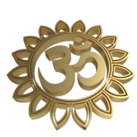 l'image png du symbole hindou ohm doré