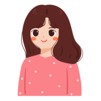 hand drawing cartoon girl. cute girl drawing for profile picture png