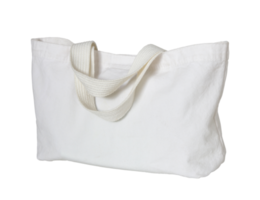 sac en tissu blanc isolé avec chemin de détourage pour maquette png