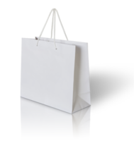 white paper bag isolated with reflect floor for mockup png