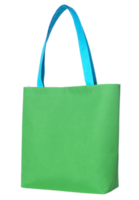 Green shopping fabric bag isolated with clipping path for mockup png