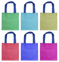 colorful cotton bag isolated with clipping path for mockup png