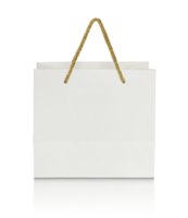 paper shopping bag isolated with reflect floor for mockup png